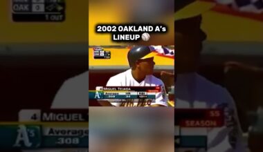 2002 Oakland A’s Lineup 🔥 #athletics #baseballhighlights #baseballhistory