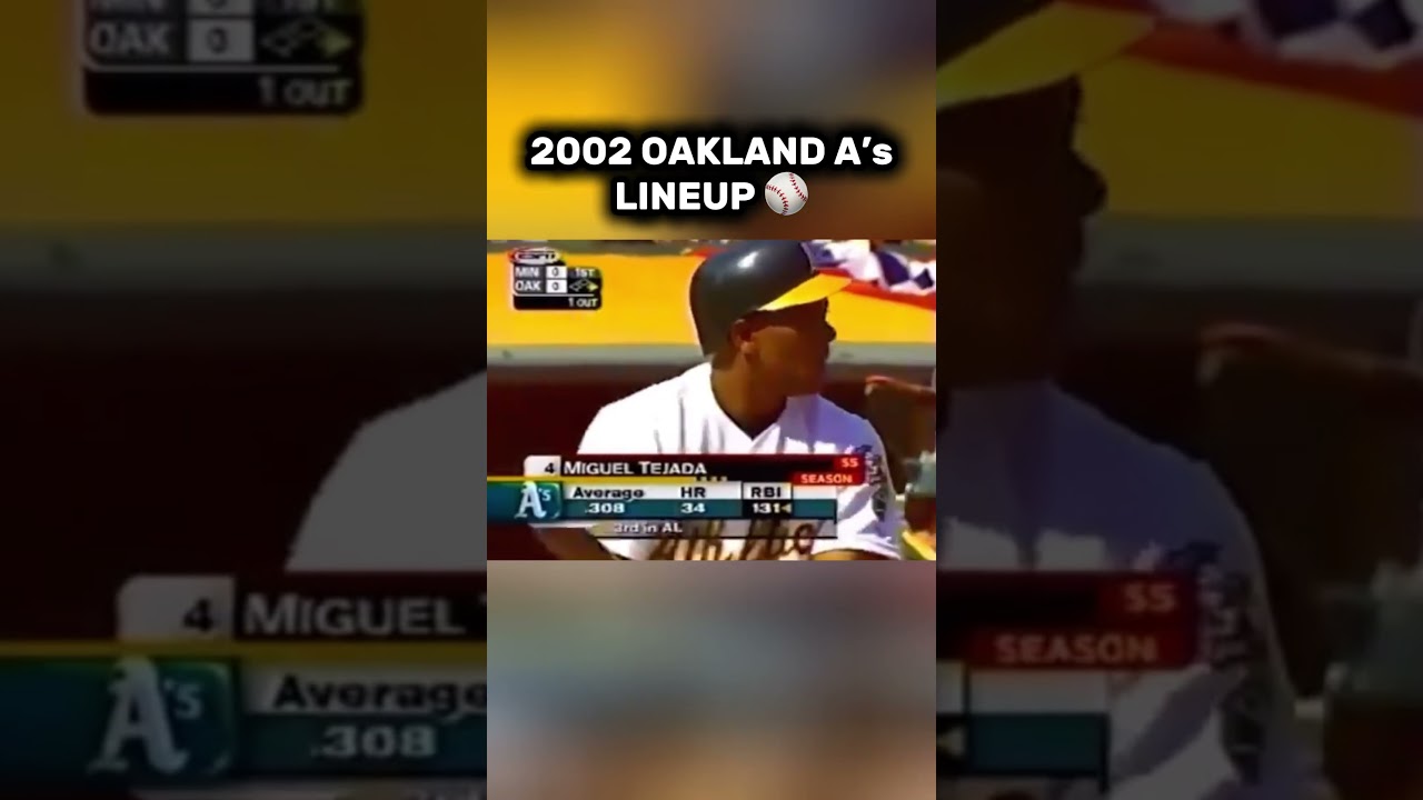 2002 Oakland A’s Lineup 🔥 #athletics #baseballhighlights #baseballhistory