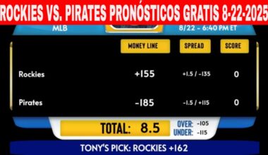 Colorado Rockies vs Pittsburgh Pirates 8/22/2025 Pronósticos GRATIS de la MLB para Hoy