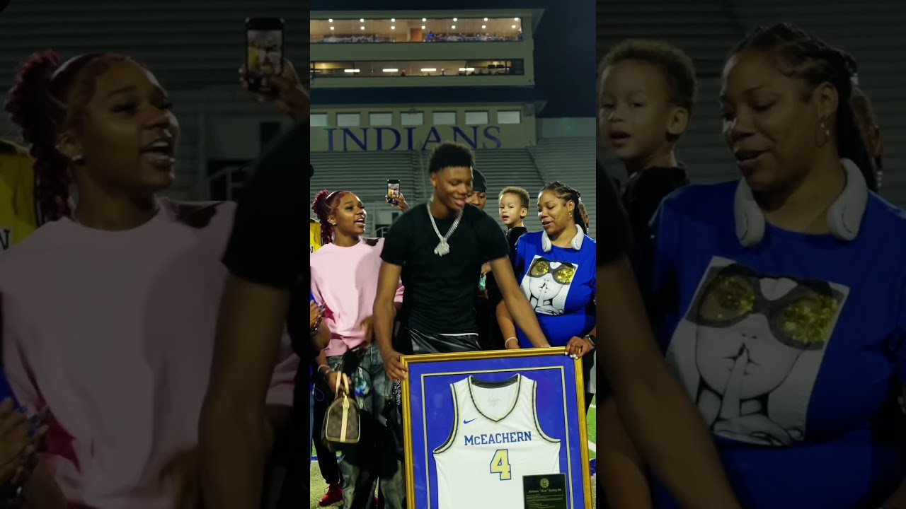 ace bailey gets his high school jersey retired 🙌 #nba #acebailey #utahjazz #basketball