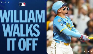 William Contreras hits a WALK-OFF HOMER (1st of his career!)