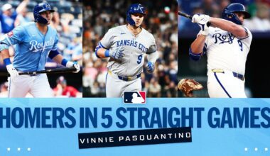5 STRAIGHT GAMES WITH A HOMER for Vinnie Pasquantino! (Tied for longest streak in Royals history 👑)