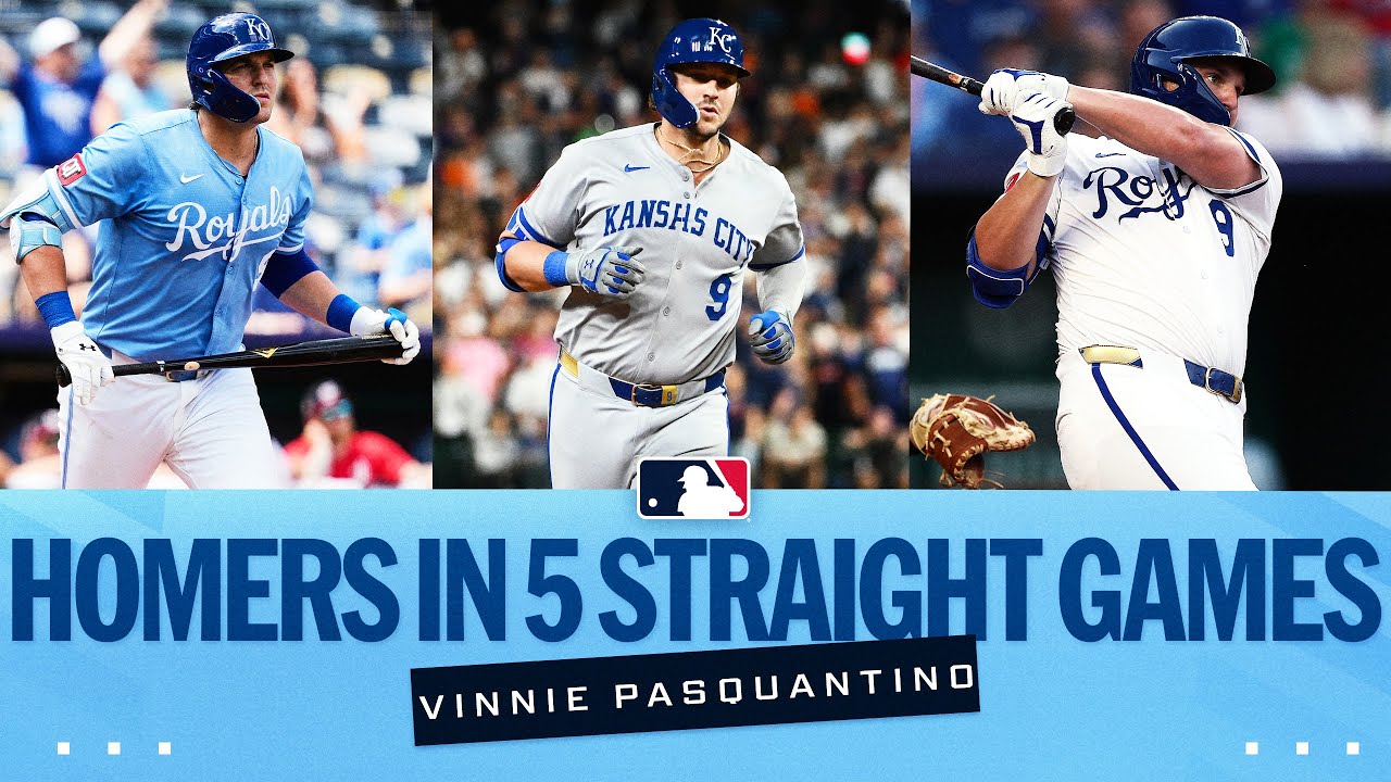 5 STRAIGHT GAMES WITH A HOMER for Vinnie Pasquantino! (Tied for longest streak in Royals history 👑)
