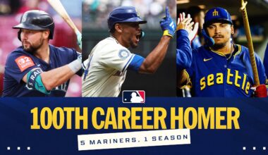 5 Mariners have hit their 100TH HOMER this season (1st team in MLB history to do that!) 🔱