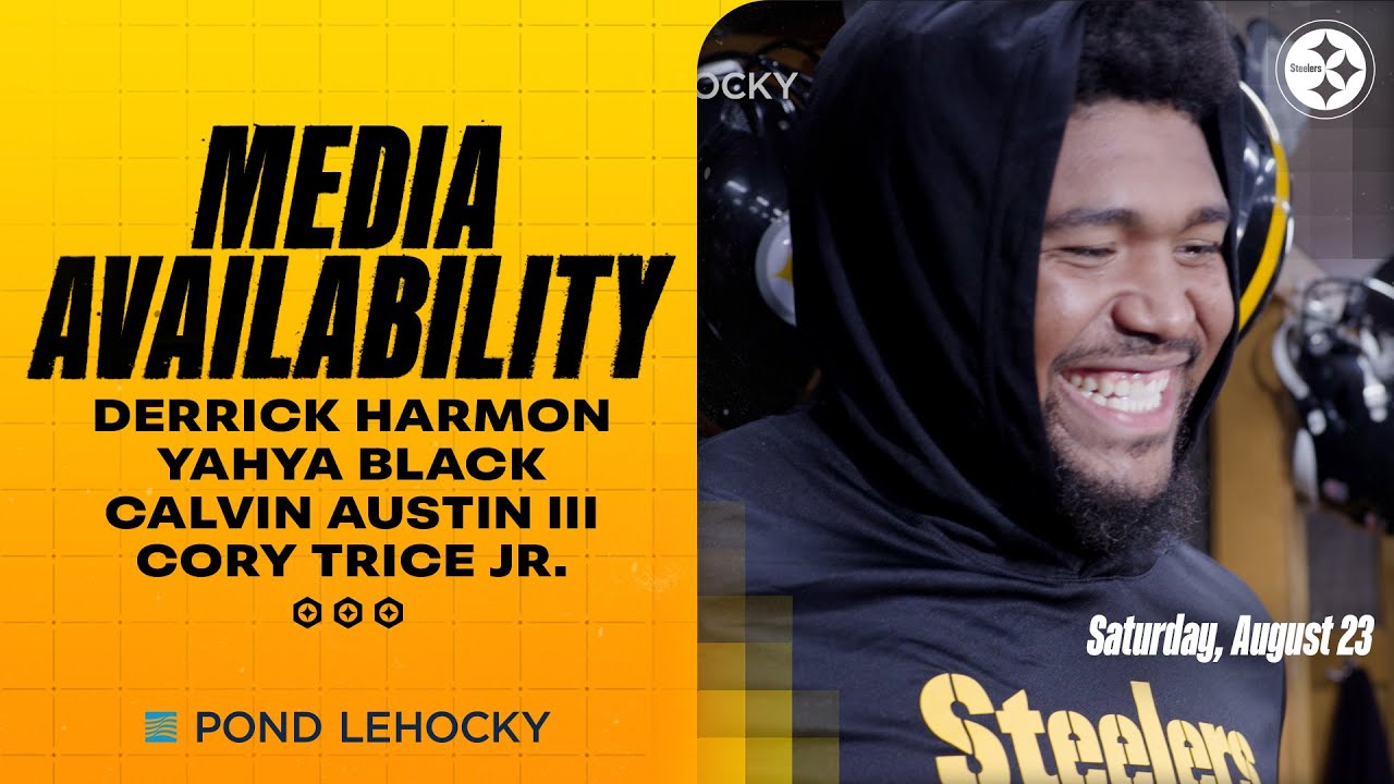 Harmon, Black, Austin III, Trice Jr. Media Availability (Aug. 23) | Pittsburgh Steelers