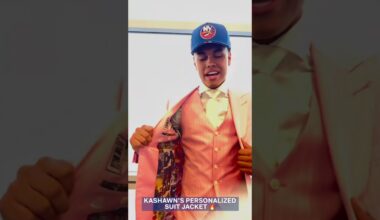 Islanders First Round Pick Kashawn Aitcheson Shows Off His Suit Jacket!