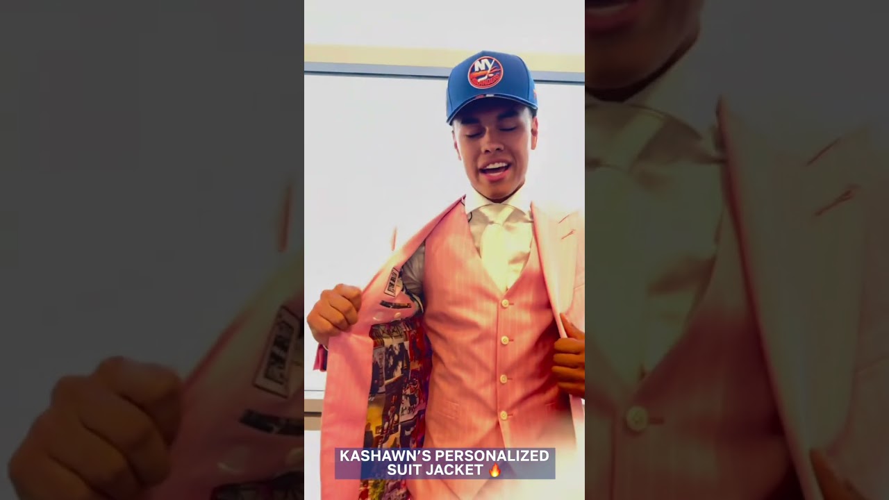 Islanders First Round Pick Kashawn Aitcheson Shows Off His Suit Jacket!