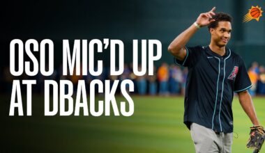 Oso Ighodaro Mic'd Up at Arizona Diamondbacks Game for Batting Practice & First Pitch | Phoenix Suns