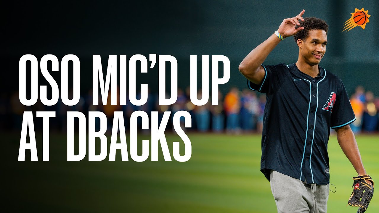 Oso Ighodaro Mic'd Up at Arizona Diamondbacks Game for Batting Practice & First Pitch | Phoenix Suns