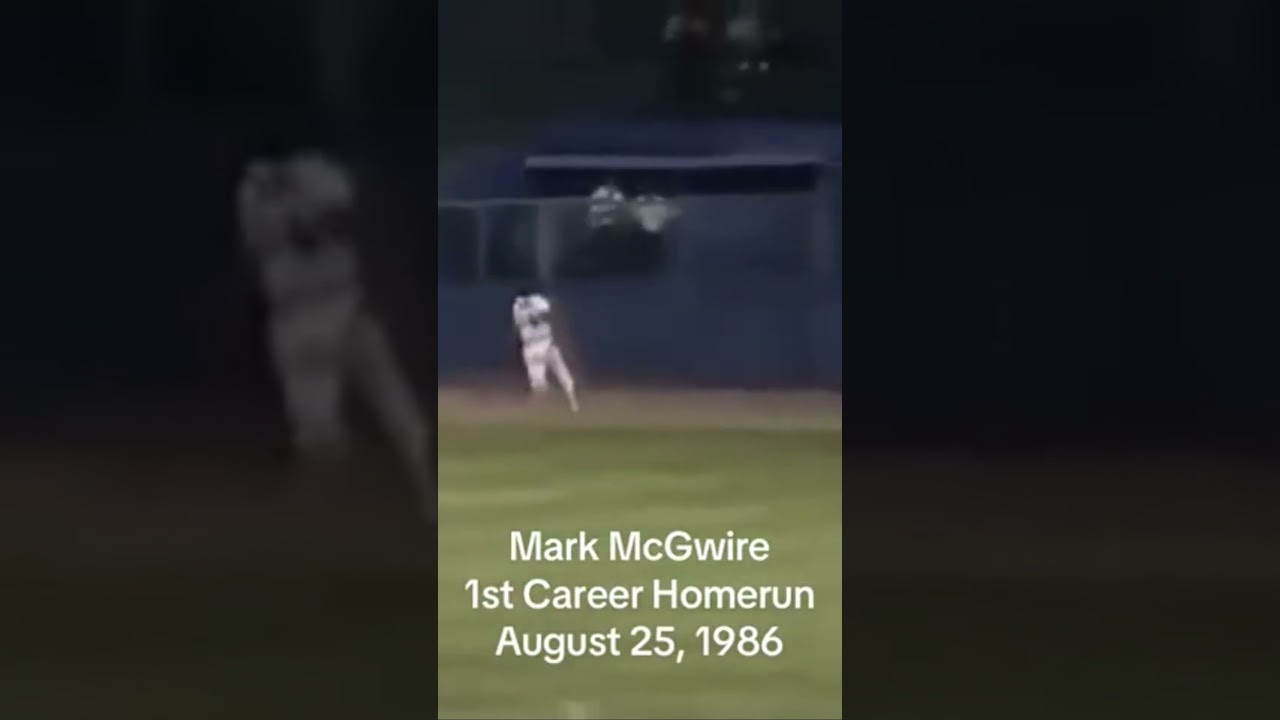 Mark McGwire’s first career homerun on August 25, 1986.