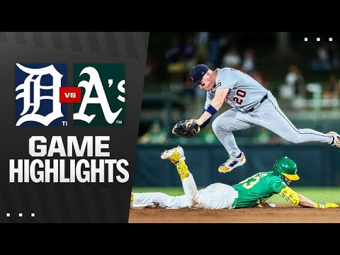 Tigers vs. A's Game Highlights (8/25/25) | MLB Highlights
