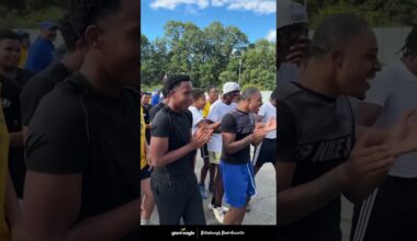 Pulled up to practice & surprised them with new shoulder pads, practice jerseys, & more 🔥