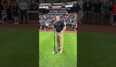 Have you ever heard the national anthem whistled before? 😳 #baseball #nationalanthem