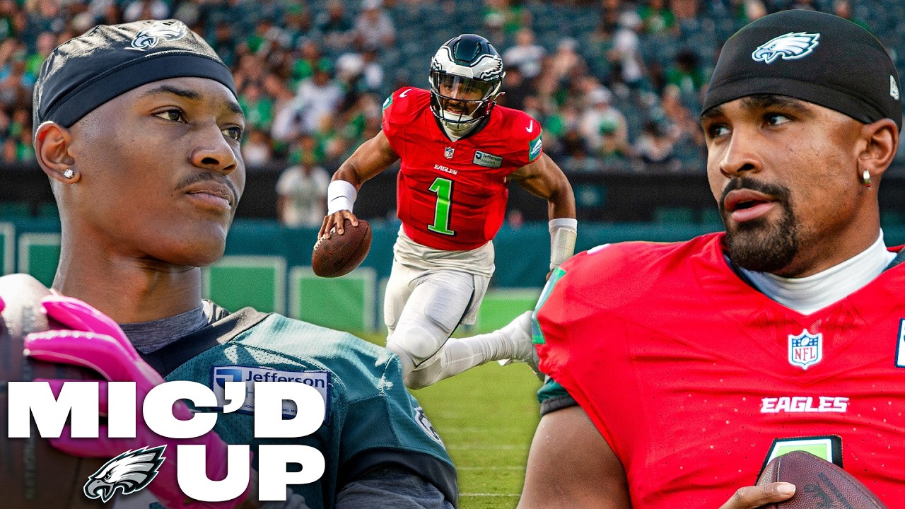 Jalen Hurts & DeVonta Smith Mic'd Up at Public Practice