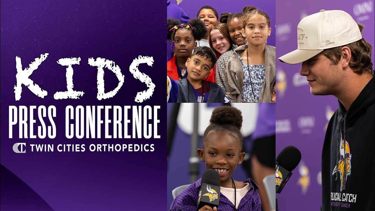 Kids Press Conference: Young Reporters Ask Minnesota Vikings Players Funny Questions 😂