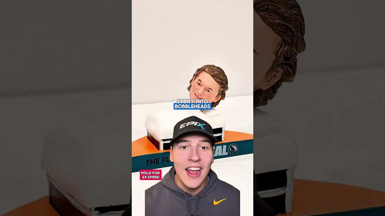 The San Jose Sharks Gave the Reveal on the Macklin Celebrini, Will Smith, and Toffoli Bobbleheads!