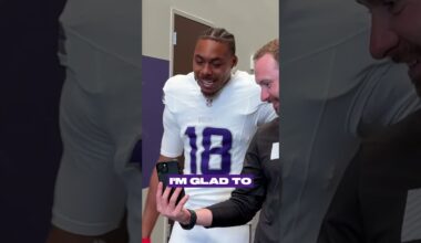 The moment Justin Jefferson found out Adam Thielen was coming back 🥹