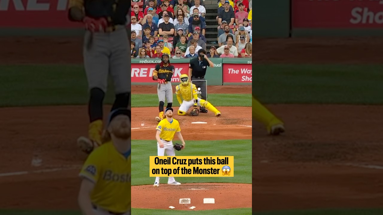 ONEIL CRUZ SENDS THIS BALL 426 FEET TO THE TOP OF THE GREEN MONSTER 😱