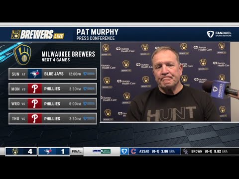Jackson Chourio was difference - Pat Murphy speaks on MLB-best Brewers win over Blue Jays 4-1