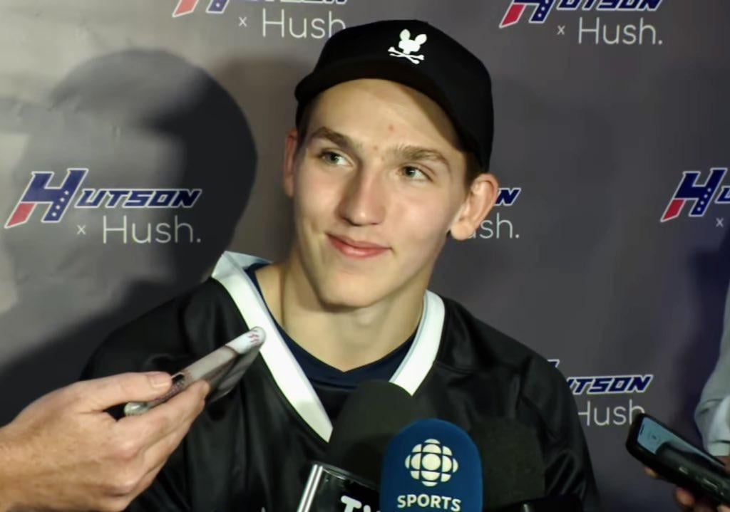 Reporter: “Can you go out anywhere in Montreal without getting recognized?” Lane Hutson: “I don’t go out often. Maybe every once in a while. Home and the rink, that’s it.”