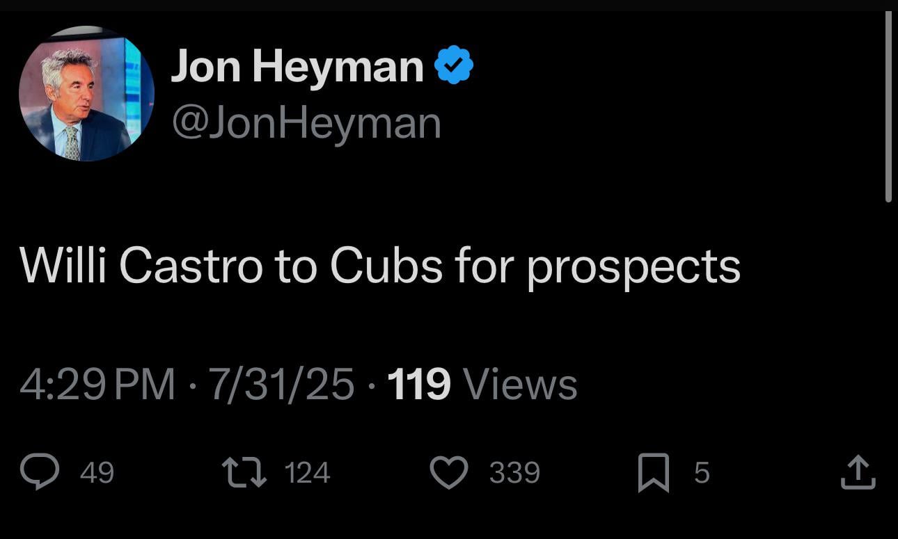 [Heyman] Willi Castro to Cubs