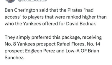 Ben cherington says that the pirates intentionally took a worse package for bednar than other teams offered.