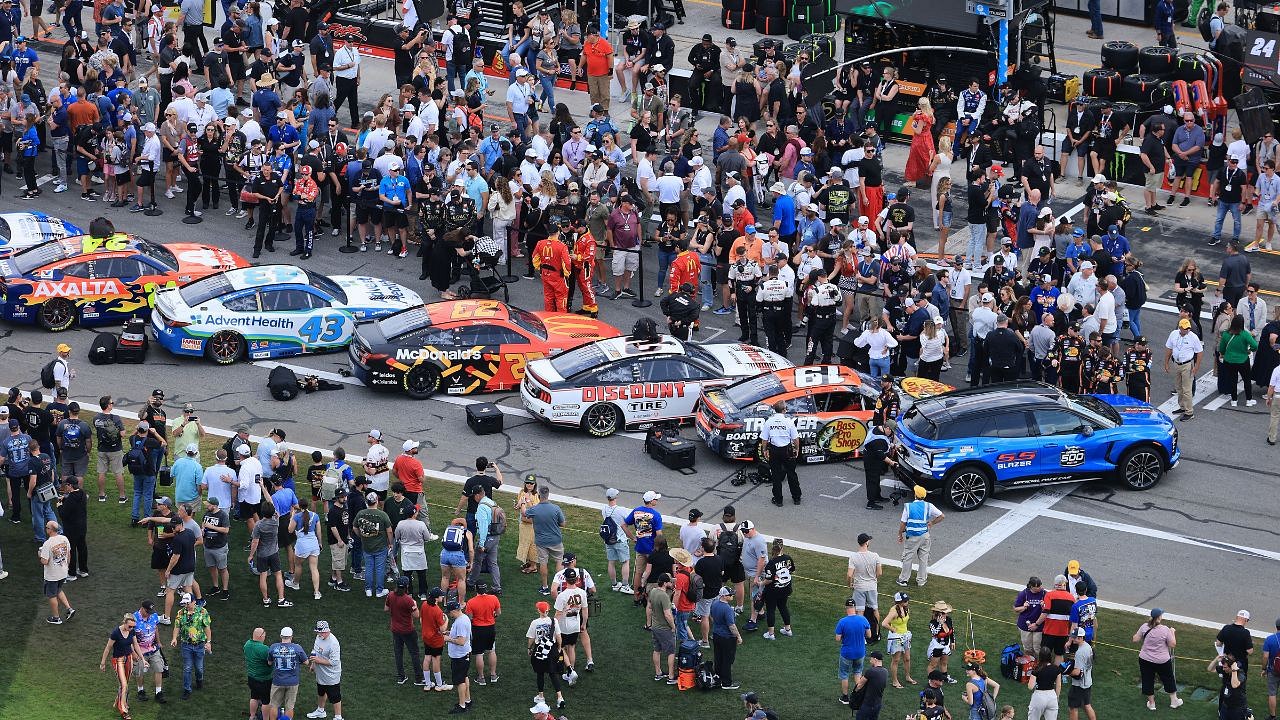 Austin Dillon (3) awaits the start during the Bet MGM 300 at Charlotte Motor Speedway.
