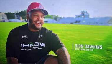 Buffalo Bills OT Dion Dawkins repping a Rays hat on episode 1 of Hard Knocks