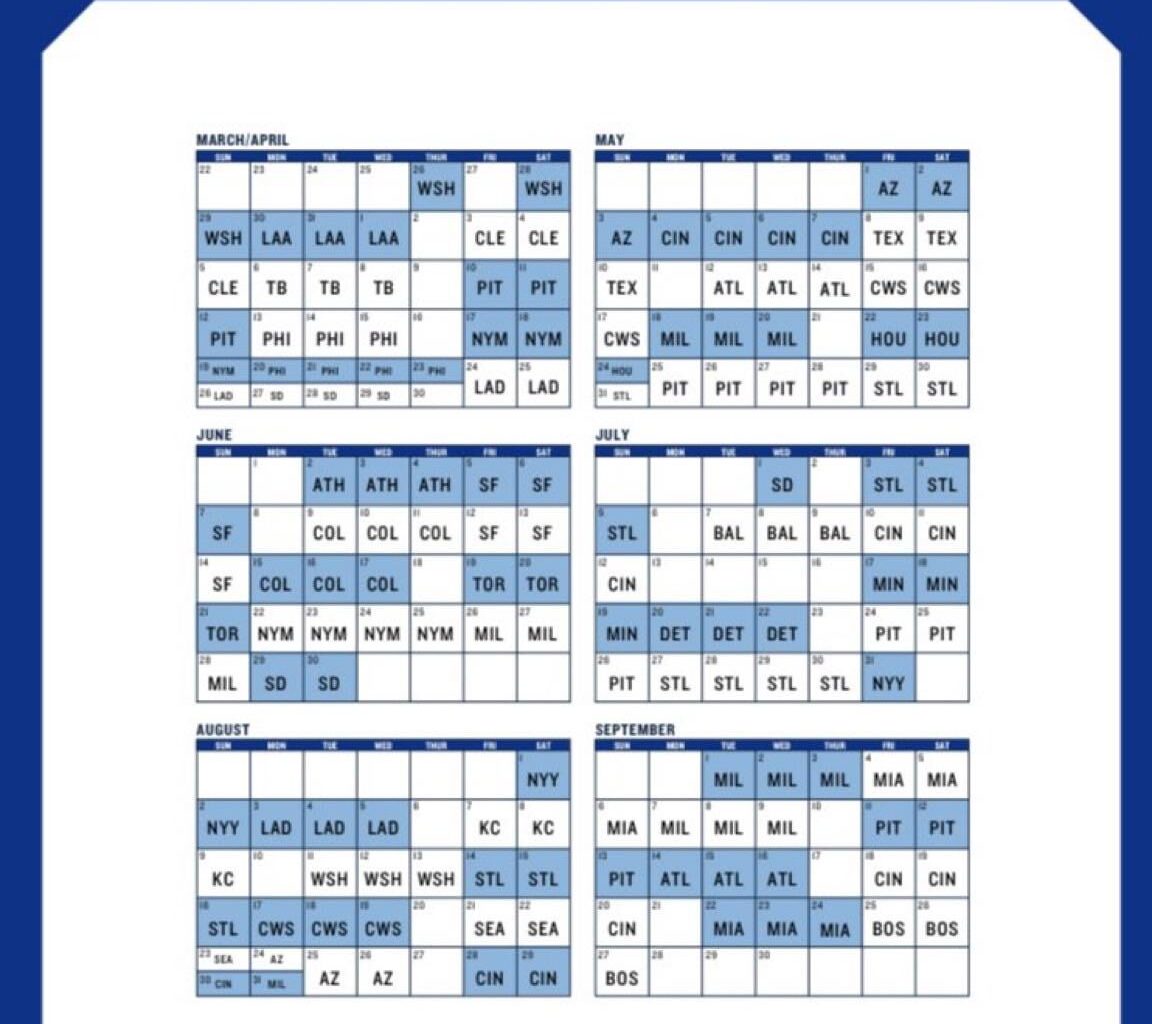 2026 Cubs Schedule just dropped