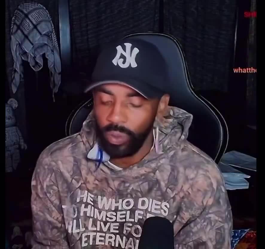 Kyrie: "I don't fuck with the demon stuff. I don't fuck with demon timing. I don't fuck with demons in general. I don't fuck with, you know what I'm saying, all that dark side shit...  I'm not for all that extra shit of, like, the red horn devil and all that extra, you know, that's just extra shit"