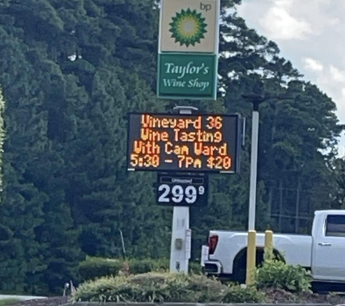 Wine Tasting with Cam Ward at Taylor’s off I-540 tonight