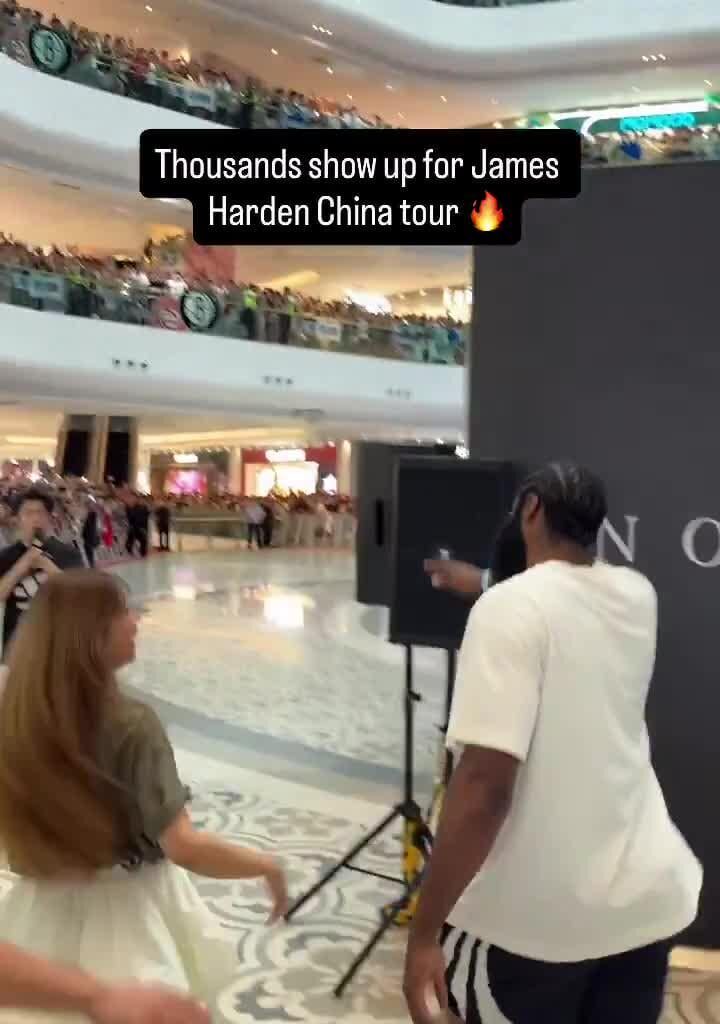 James Harden had this mall in Guangzhou City completely packed with thousands of fans there for his annual adidas tour.
