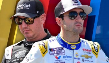 A composite image of NASCAR champions Kyle Busch and Chase Elliott