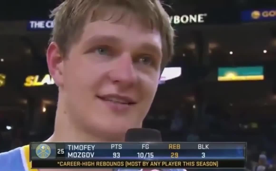 "It just good night." Timofey Mozgod stays humble after his 93 points/29 rebounds performance vs Warriors (2014)