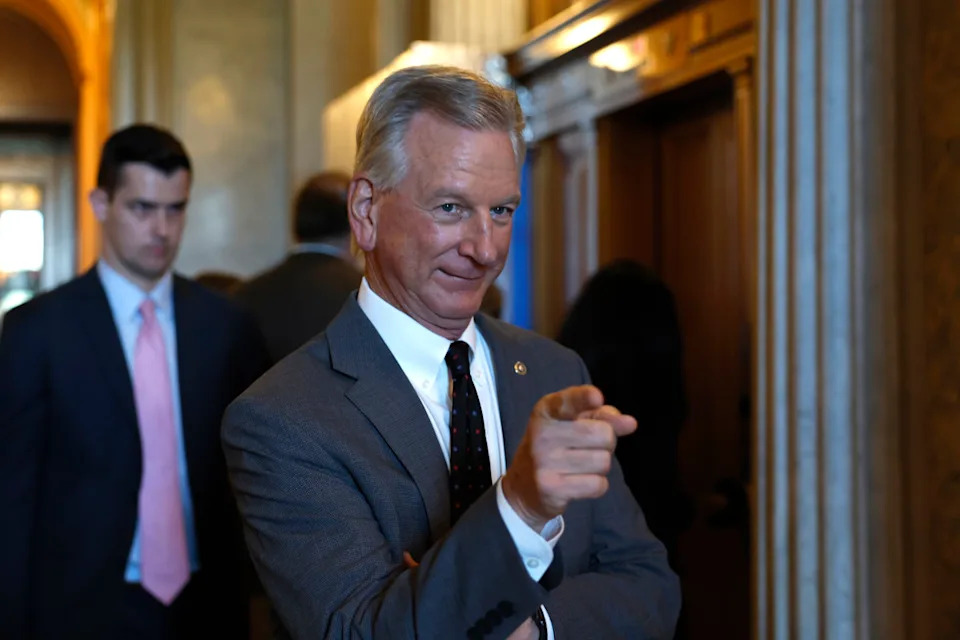 WASHINGTON, DC - AUGUST 01: Sen. Tommy Tuberville (R-AL) walks out of the Senate Chambers during a nomination vote in the U.S. Capitol Building on August 01, 2022 in Washington, DC. The U.S. Senate is scheduled to leave for August recess with action on several pieces of legislation still currently outstanding, including votes on Sen. Joe Manchin's (D-WV) Inflation Reduction Act of 2022, the PACT Act, and the Respect for Marriage Act. (Photo by Anna Moneymaker/Getty Images)Anna Moneymaker&sol;Getty Images