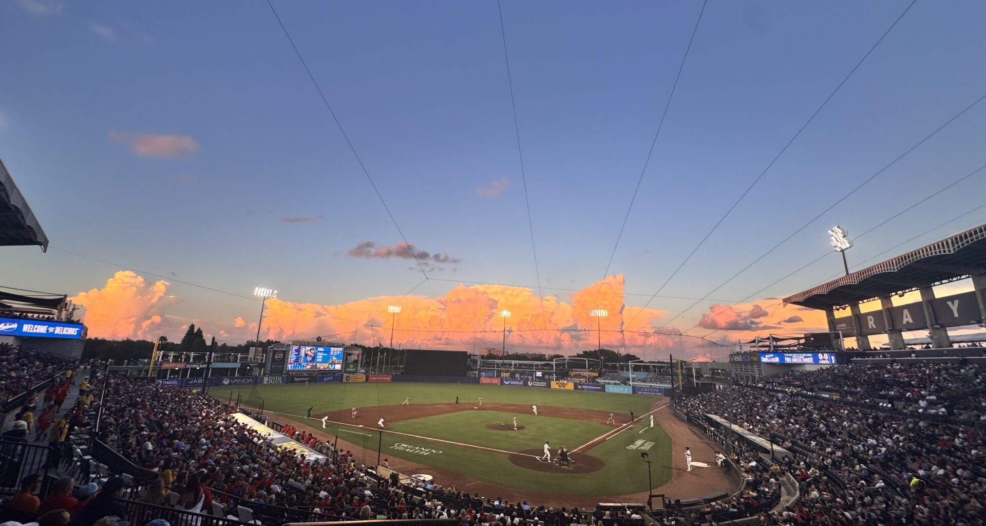 It’s a very red crowd here in Tampa tonight.
