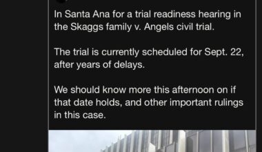 [Sam Blum] Skaggs family lawsuit against Angels set for September