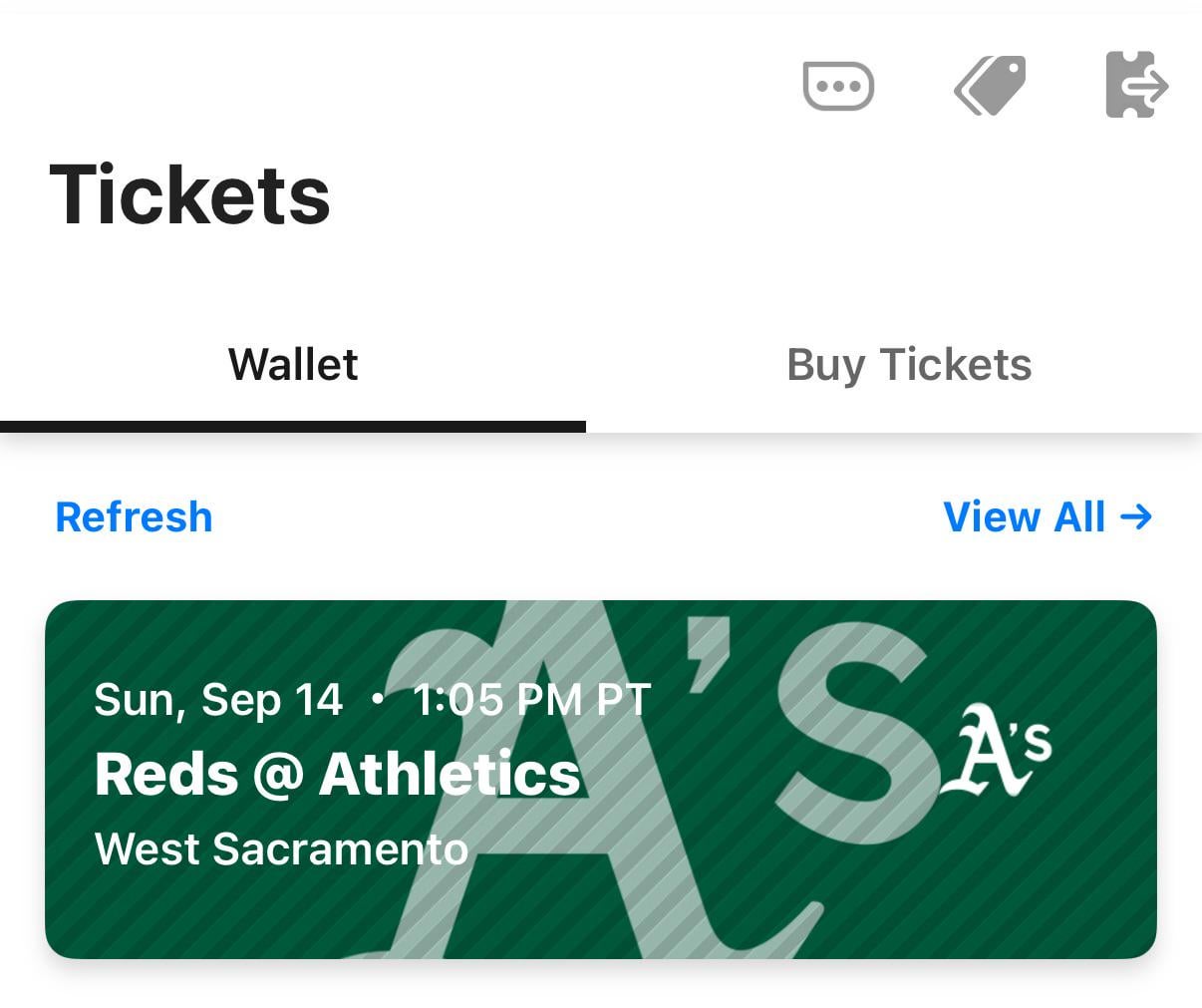 I opened the Ballpark app and randomly have two forwarded tickets to a game I didn’t buy