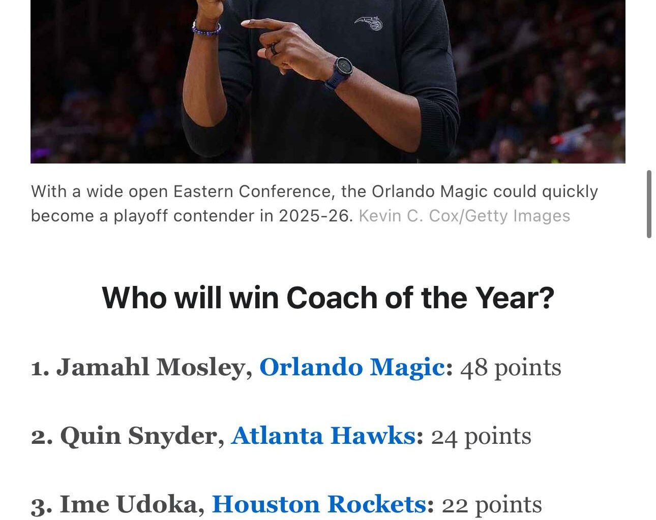 Is it a good likelihood? #CoachOfTheYear