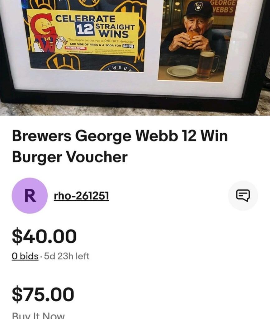 Today in "How Can I Exploit Things For Profit?": A framed picture of fake A.I. Uecker for nearly $100 🤦‍♂️
