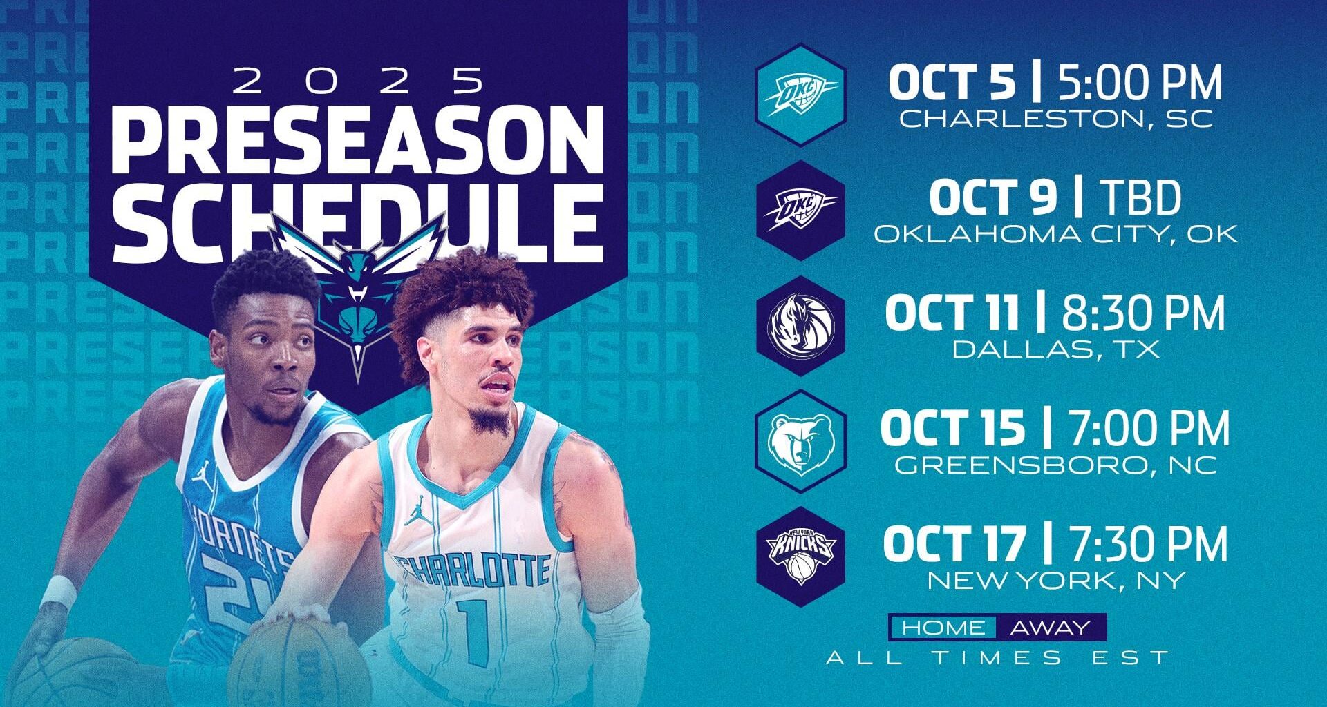 Hornets Announce Full 2025-26 Preseason Schedule