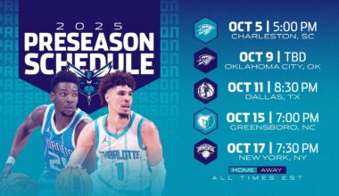 Hornets Announce Full 2025-26 Preseason Schedule