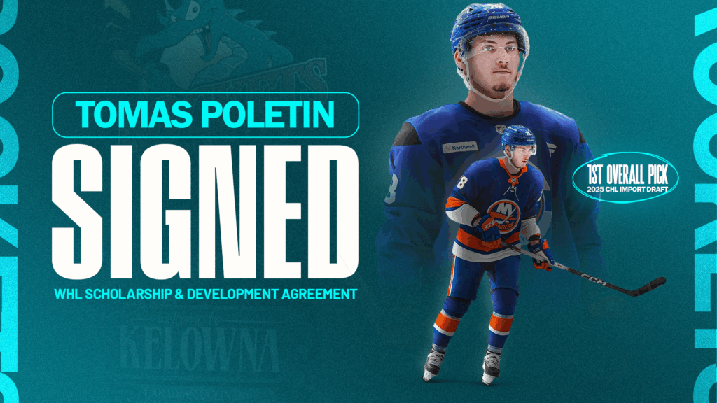 Rockets Sign 2025 CHL Import Draft First Overall Selection Tomas Poletin - Kelowna Rockets