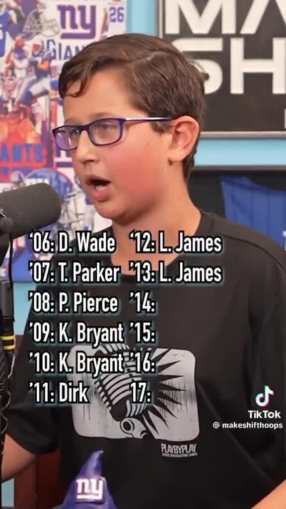 A Kid is going viral on Tiktok for naming every NBA Finals MVP since 1969