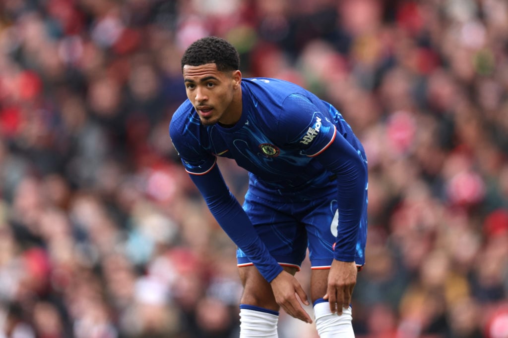 Levi Colwill playing for Chelsea against Arsenal in the Premier League.
