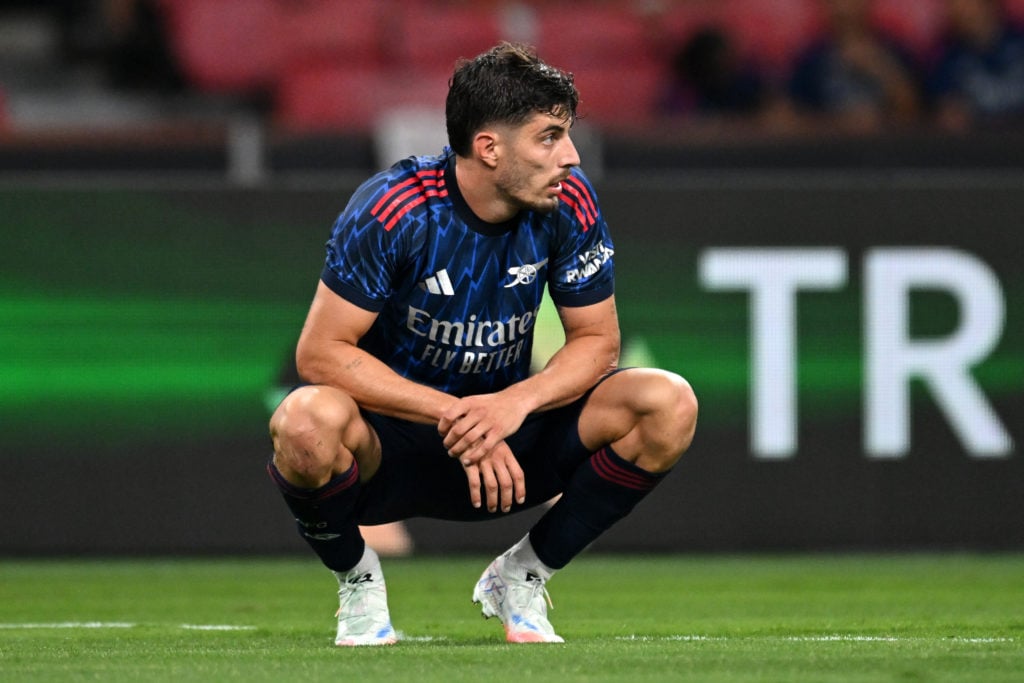 Kai Havertz looking tired during Arsenal FC v AC Milan in a Pre-Season Friendly