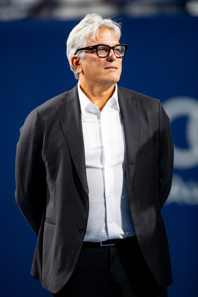 Canadian Open tournament director Karl Hale stands on court after the final match of the National Bank Open