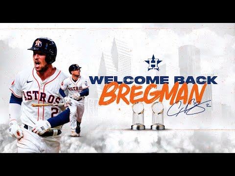 Alex Bregman's welcome back video, played before the game 8/11/2025