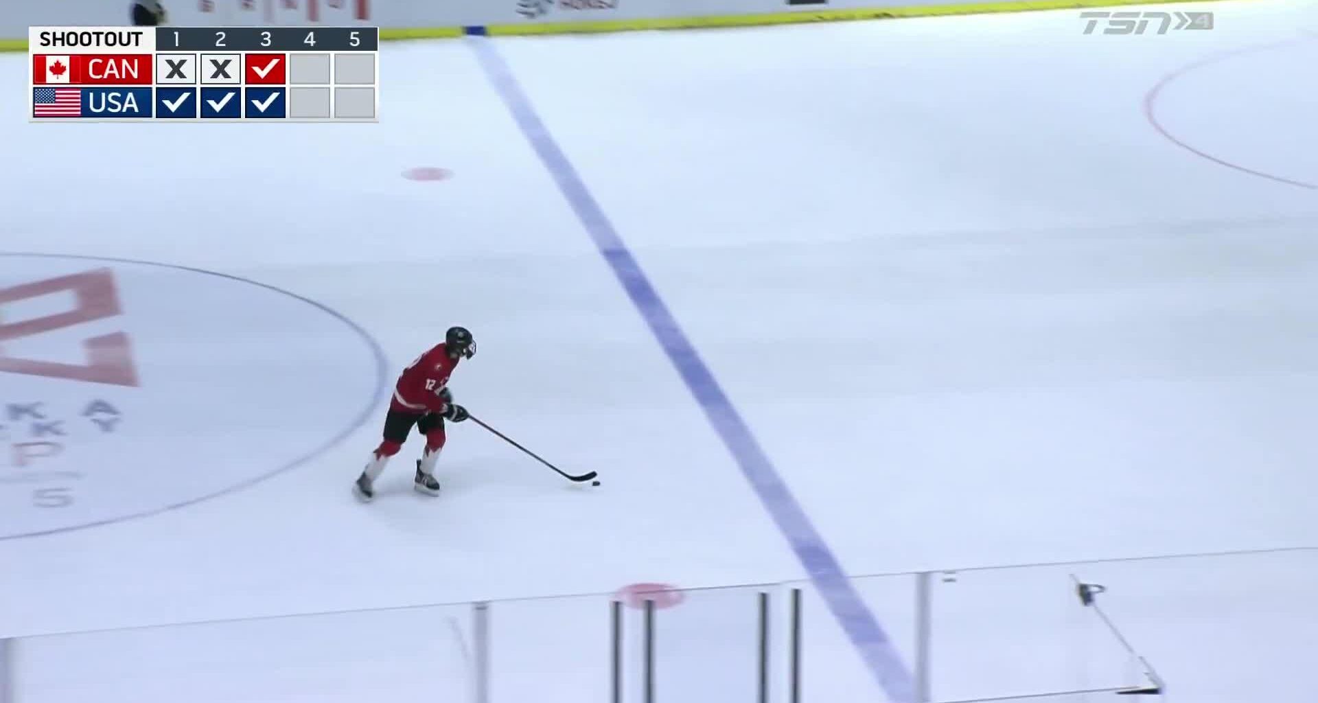 The United States defeated Canada in the Hlinka Gretzky Cup semifinals, winning in a shootout to advance to the gold medal game — ending Canada’s three-year championship streak