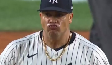 Fernando Cruz after getting a strikeout in his debut from IL